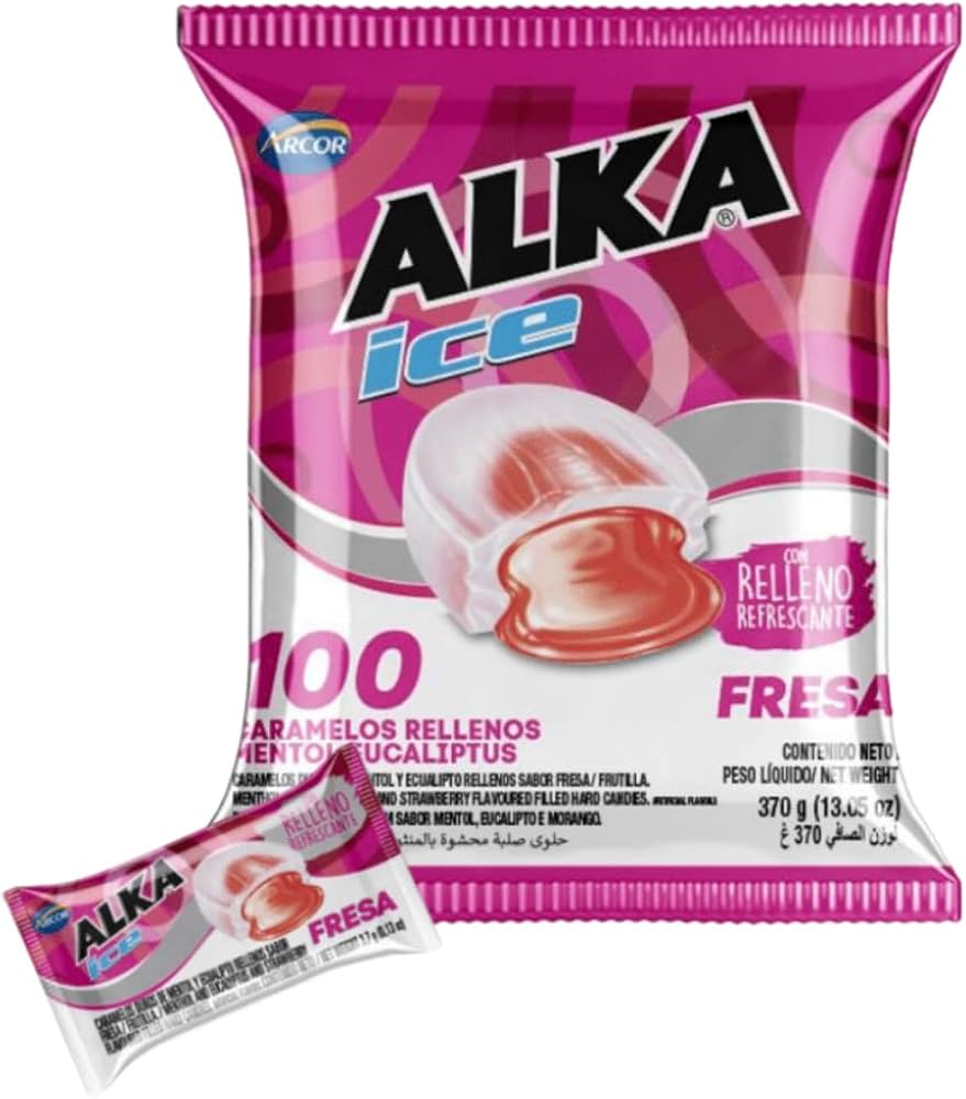 ALKA FRESA FRUTILLA  370G 100U CAJA / 20 UNID